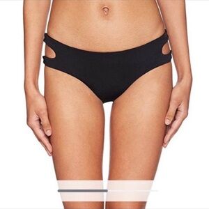 Bikini Lab Black Cut Out Hipster Bikini Bottom Size M